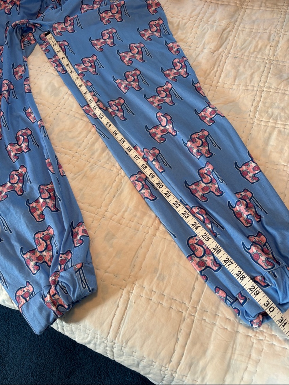 Puppie Love blue lounge pants / pajama pants sz L turtle puppies - Picture 7 of 7